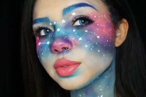 Awesome Halloween Makeup - Imgur Artistic Make Up, Makeup Zombie, Space Makeup, Galaxy Makeup, Extreme Makeup, Creepy Halloween Makeup, Cool Halloween Makeup, Theatrical Makeup, Cool Makeup