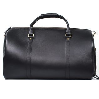 Leather Duffle Bag in Black Black Soft Leather Duffle Bag For On-the-go, Black Duffle Bag With Leather Lining For Daily Use, Functional Black Bag With Smooth Grain, Black Duffle Bag With Leather Lining For Everyday Use, Black Functional Bag With Smooth Grain, Black Soft Leather Travel Bag For Business Trips, Black Satchel Duffle Bag For Business Trips, Black Leather Lined Weekender Bag For Business, Functional Black Leather Duffle Bag