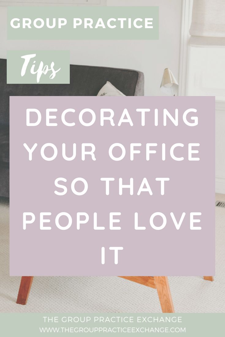 a living room with the words tips decorating your office so that people love it