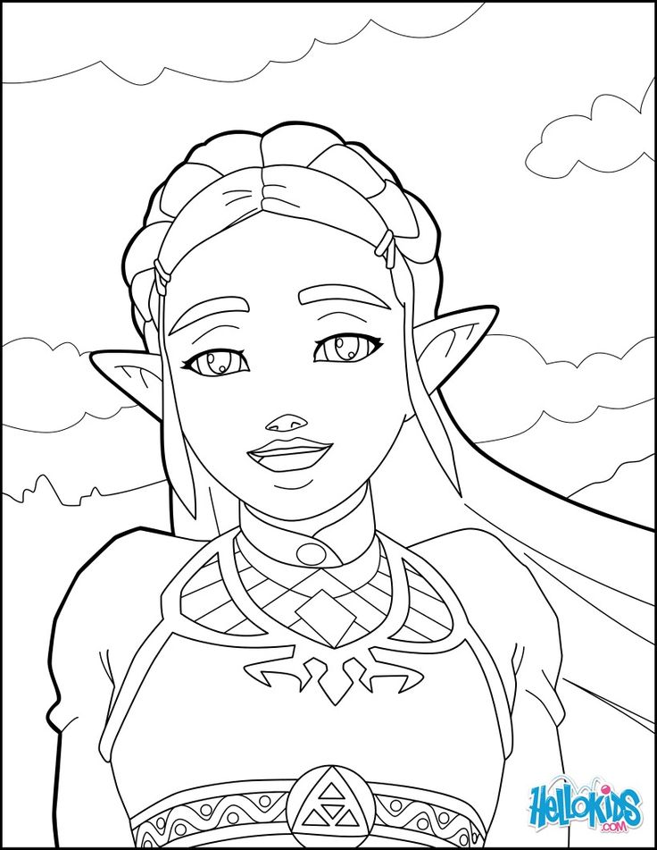 the princess zeil coloring page is shown in this image, it looks like she's smiling