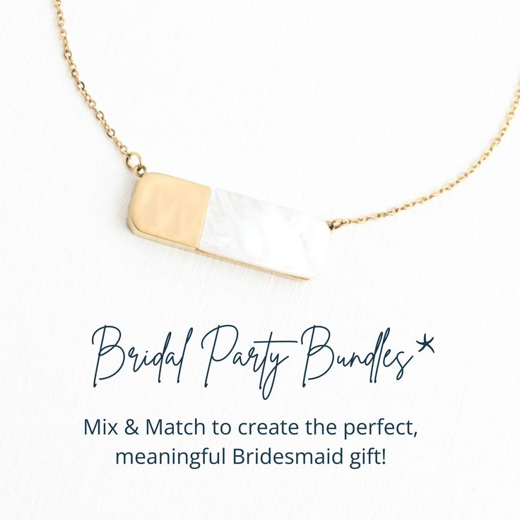 The Bridal Party Gold Necklace Bundle allows you to choose the perfect shimmering, adjustable 14K gold plated necklace for each bridesmaid. Choose four matching styles, two and two, or an individual style for each bridesmaid— you know her best! Mix and match with our Confetti Gold Necklace, Heart of Joy Necklace in Sunstone, Courage Light and Gold Necklace and the With Love Gold Necklace. Each necklace comes individually packaged in our signature boxes. Inside, she’ll find a Story of Hope of a l Elegant Wedding Necklace With Adjustable Length, Delicate Gold Jewelry For Bridal Shower, Delicate Gold Necklace For Bridesmaids, Delicate Gold Bridal Necklace For Bridal Shower, White Gold Plated Necklace For Wedding, White Gold-plated Wedding Necklace, Delicate Gold Bridal Necklace For Party, Elegant Gold Bridal Necklace For Bridesmaids, Gold Wedding Necklace With Adjustable Length