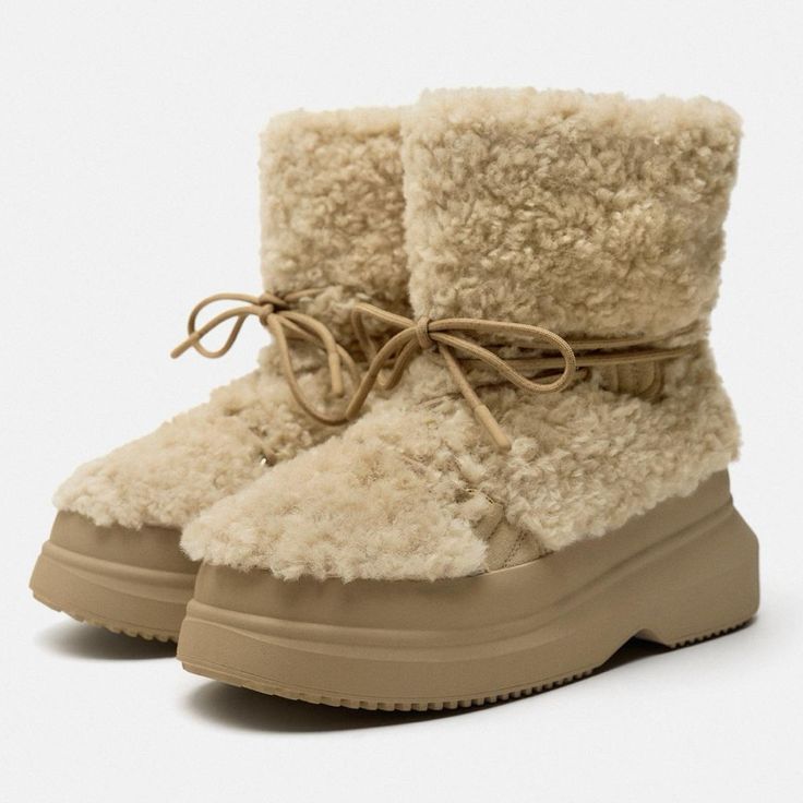 How Cute!! Brand New! Originally 129 Plus Tax And Sold Out. Size 37 Which Is A Us 6.5 ( I’m A 7 And It Fits Me As Well) Ships Same Day Cream Round Toe Platform Boots For Winter, Cream Platform Boots With Round Toe For Winter, Casual Brown Platform Boots For Winter, Casual Brown Winter Platform Boots, Cream High-top Winter Boots, Beige Lace-up Boots For Winter, Trendy Beige Winter Boots, Casual Boots With Plush Lining, Casual Fall Boots With Plush Lining