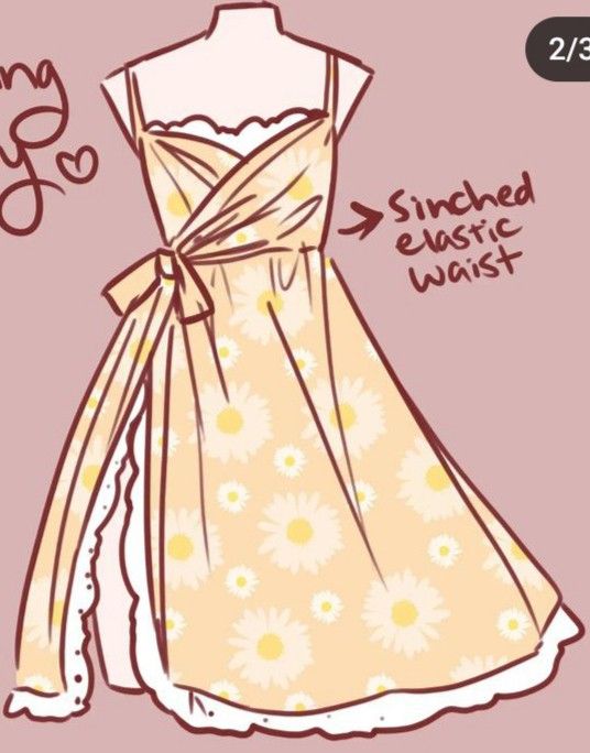 a drawing of a dress with an attached waist