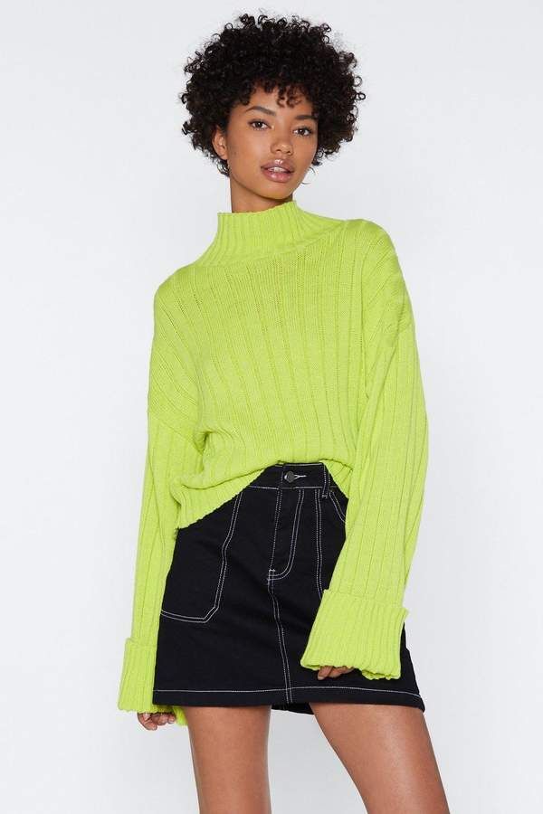 Neon Sweater Outfit, Neon Sweater, People Poses, Sweater Outfit, Rocker Chic, Female Poses, Turn Up, Knitwear Women, Sweater Shop