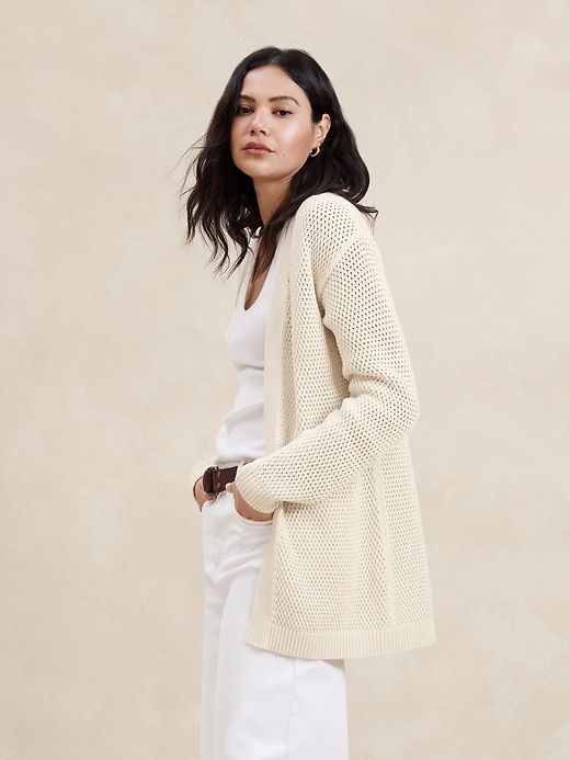 Open-Stitch Cardigan Sweater | Banana Republic Factory Fisherman Cardigan, Open Stitch Sweater, Arm Cuffs, Stitch Sweater, No Code, Arm Cuff, Banana Republic Factory, Maternity Clothes, Front Open