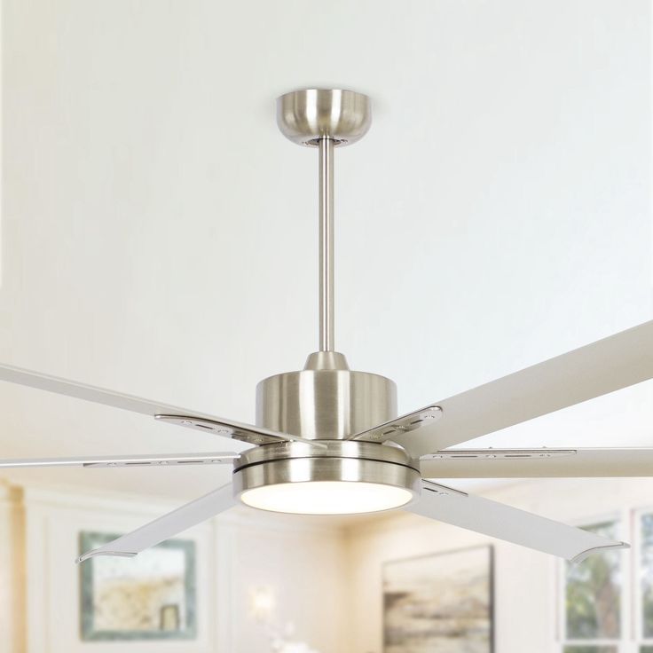 a ceiling fan in a room with white walls