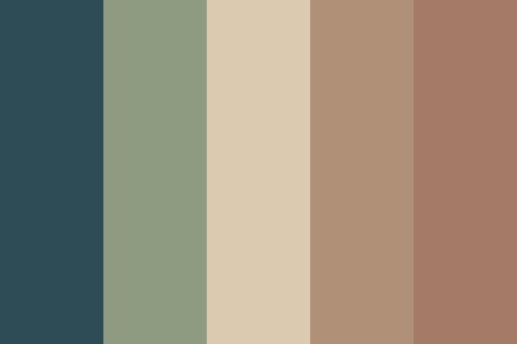 the color palette is brown and green