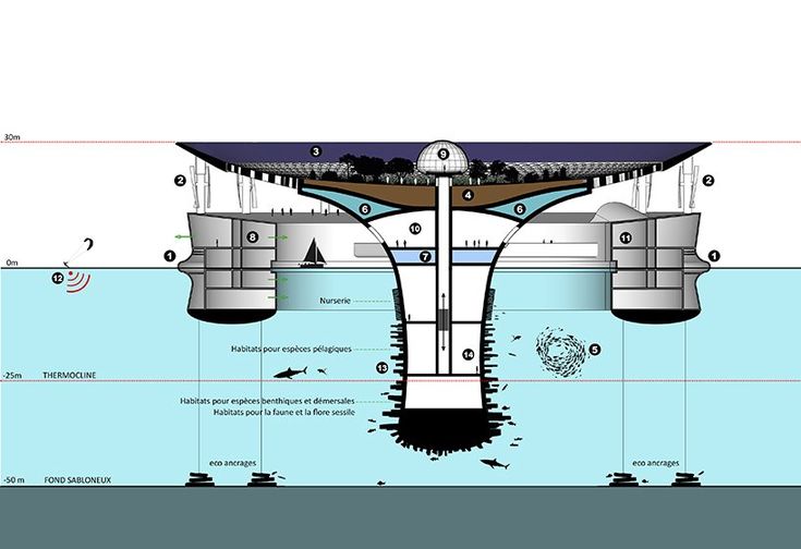 an image of a diagram of a boat in the water with parts labeled on it