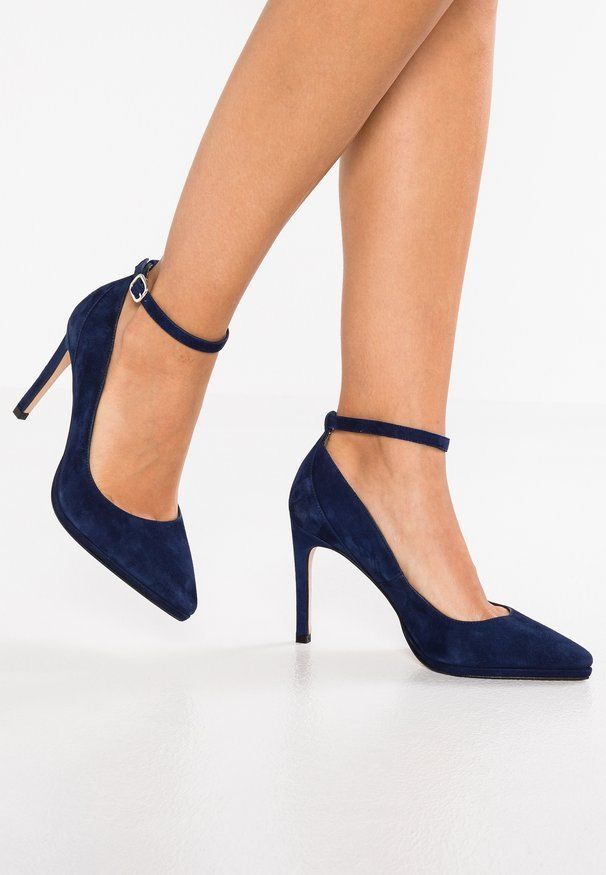 Dark Blue Heels, Jumpsuit Outfit Wedding, Navy Blue High Heels, Quinceanera Shoes, Dark Blue Wedding, Formal Ideas, Blue Suits, Cozy Shoes, Formal Heels