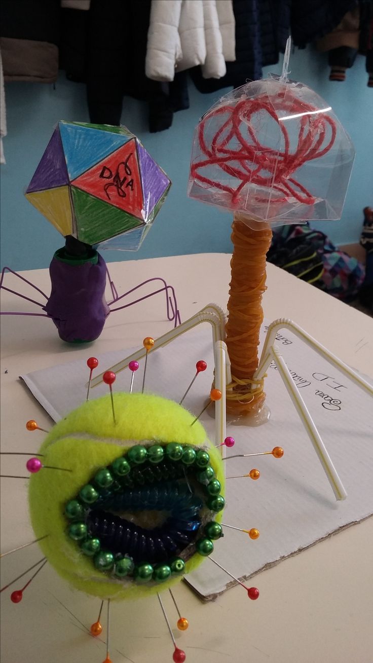 a table topped with an umbrella and some beads on top of it's stand