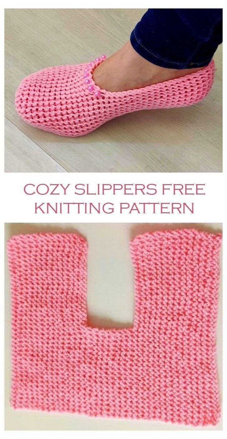 a pair of slippers that are knitted in pink yarn with the words cozy slippers free knitting pattern