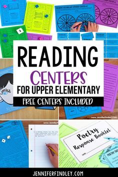 reading centers for upper elementary and middle school students with text overlay that reads reading centers for upper elementary