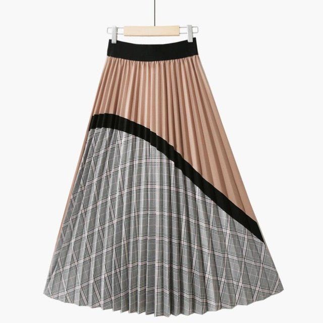 We love a girl with a short skirt and a long... jacket? Stylish High Waist Geometric Print Pleated Skirt Drag queens love our skirts! Materials: Polyester, Chiffon, Acrylic Skirt Type: Pleated Skirt Waistline: Empire Pattern: Geometric Length: 30" / 76cm Waist: 23"-38.5" / 58-98cm Closure: Zipper High Waisted Plaid Skirt, Mid Skirt, Printed Pleated Skirt, Pleated Shirt, Long Sleeve Wrap Dress, Dress Blouse, Estilo Preppy, Basic Jackets, Drag Queens