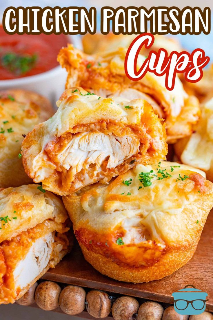 chicken parmesan cups with text overlay