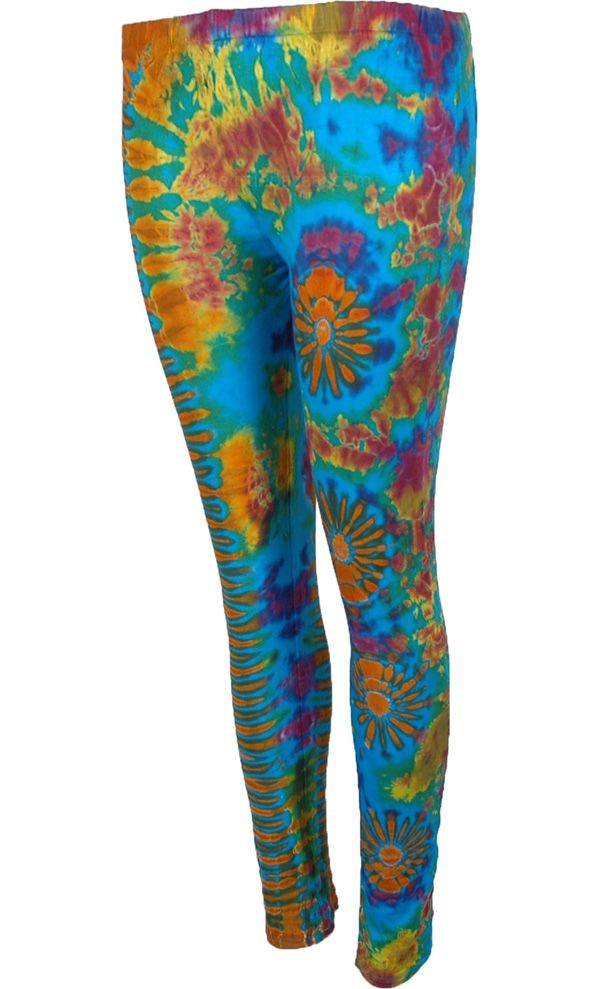 These soft pants are colored in geyser blue.  Mid waisted, leg hugging stretch leggings with bright sky blue colored tie-dye effects. #tlb #SplitSkirtsPants #Misses #Yoga #TieDye #BlueTiedyeleggings #hippiestretchpants Casual Blue Summer Leggings, Casual Blue Leggings For Summer, Fitted Tie Dye Bottoms For Spring, Casual Stretch Tie Dye Pants, Stretch Blue Bottoms For Festival, Stretch Acid Wash Pants For Spring, Casual Tie Dye Leggings For Spring, Casual Fitted Tie Dye Pants, Stretch Turquoise Bottoms For Spring