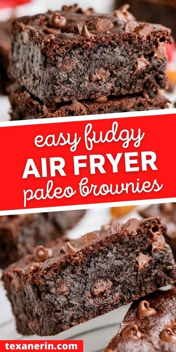 easy fudgey air fryer palen brownies stacked on top of each other