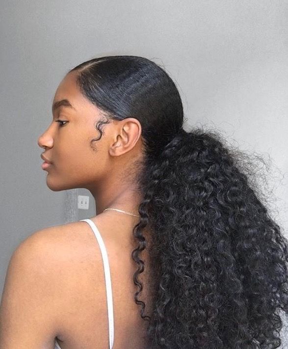 Natural Hair Ponytail, Weave Ponytail Hairstyles, Pelo Afro, Hair Ponytail Styles, Sleek Ponytail, Ponytail Styles, Hairstyles Ideas, Winter Hairstyles, Deep Wave