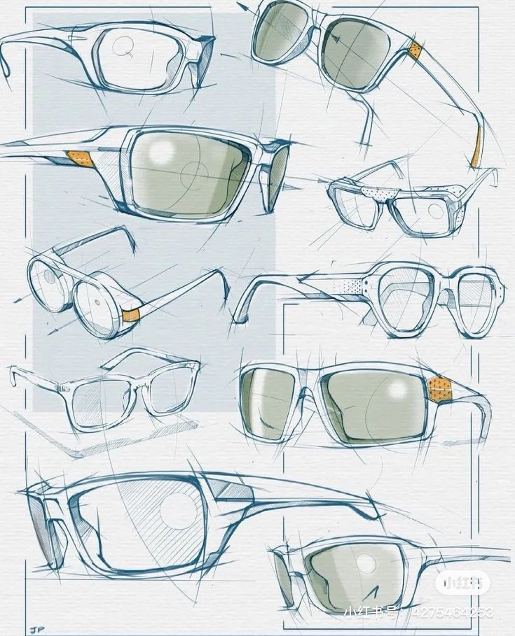 some glasses are shown with different angles and shapes