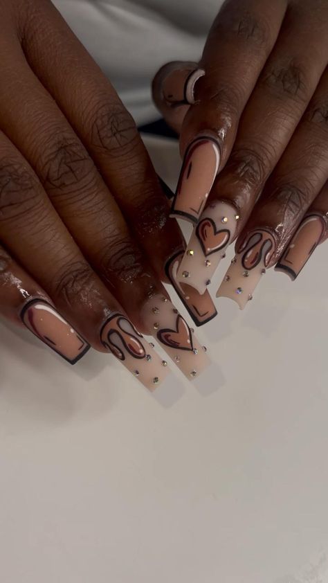 Mid Length Nails, Length Nails, Bday Nails, Extension Nails, Brown Acrylic Nails, Brown Acrylic, Gel Nail Extensions, Beauty Nails Design, Baddie Nails