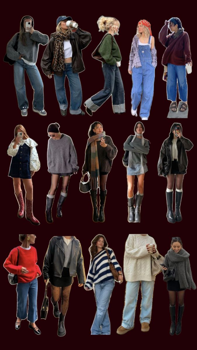 November 2024 Outfits, Fall Fashion Collage, Winter 90s Fashion, First Date Winter Outfit Casual, Nyc Fall Outfits 2024, Fall Outfits In Hot Weather, 2025 Style Trends, Thanksgiving Outfits Aesthetic, California Fall Outfits 2024