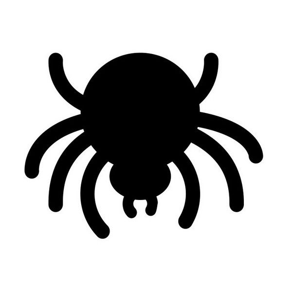 a black and white silhouette of a spider