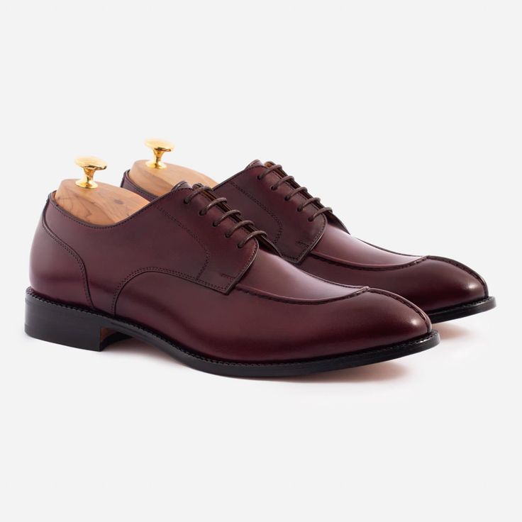 A distinguished derby. Derbies don't usually replace oxfords, but the Clegg Split-Toe Derbies sure can. Tapered quarters create a slender silhouette which is complemented by the waxed welt and waist of the outsole. Slightly raised and secured with double stitching, the apron reinforces the upper while the split-toe and fine detailing on the heel cap add a touch of flair. Built to withstand heat and cold, the Cleggs are the perfect all weather and everyday shoe. This product is made from full-gra Cocktail Attire, Everyday Shoes, Heel Caps, Suede Material, Wedding Men, Boot Shop, Sneaker Shopping, Leather Working, Nice Shoes