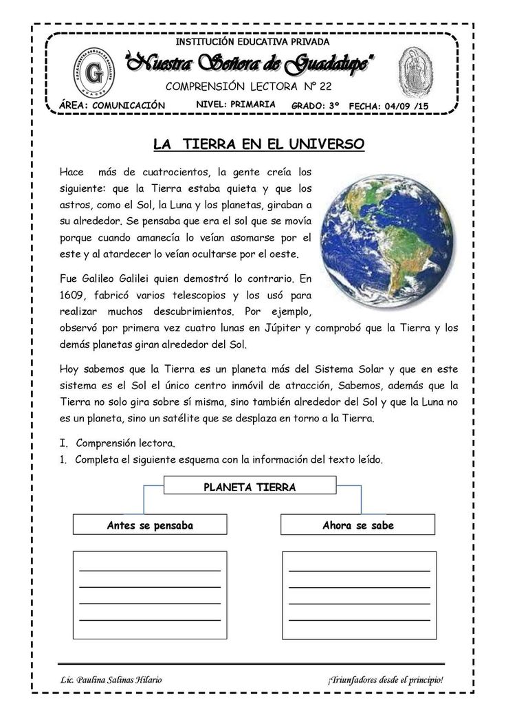 an image of the earth in spanish with words and pictures to describe it's location