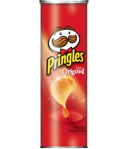 pringles original potato chips on white background