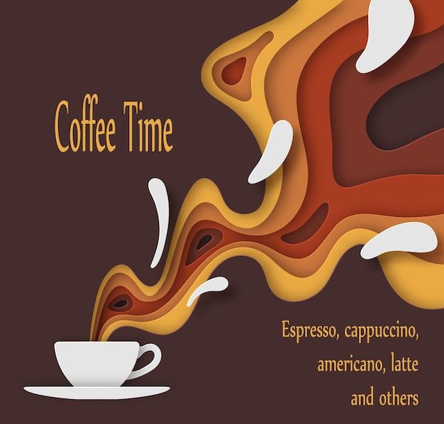 a coffee poster with the words coffee time written in spanish and italian writing on it