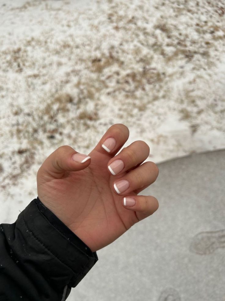 Short Frenchies, Simple Prom Nails, Short French Nails, French Tip Gel Nails, Short French Tip Nails, Gel Nails French, Short Gel Nails, Simple Gel Nails, French Acrylic Nails