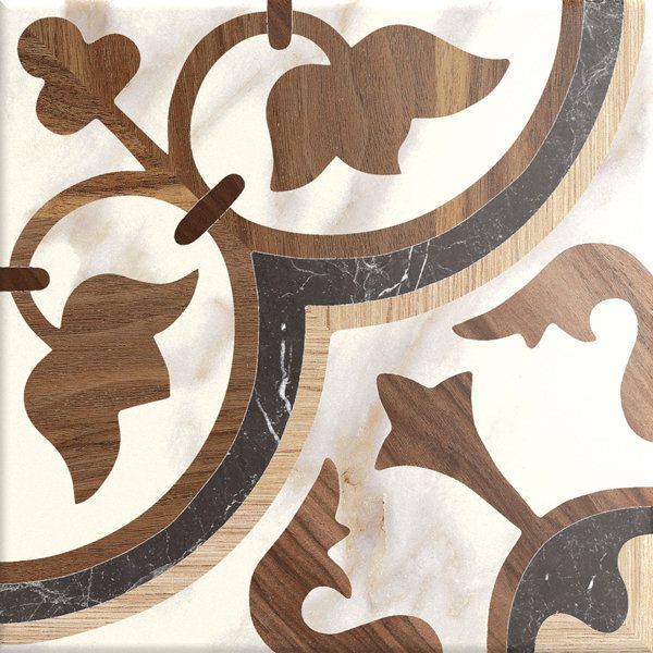 an artistic tile design with various shapes and colors