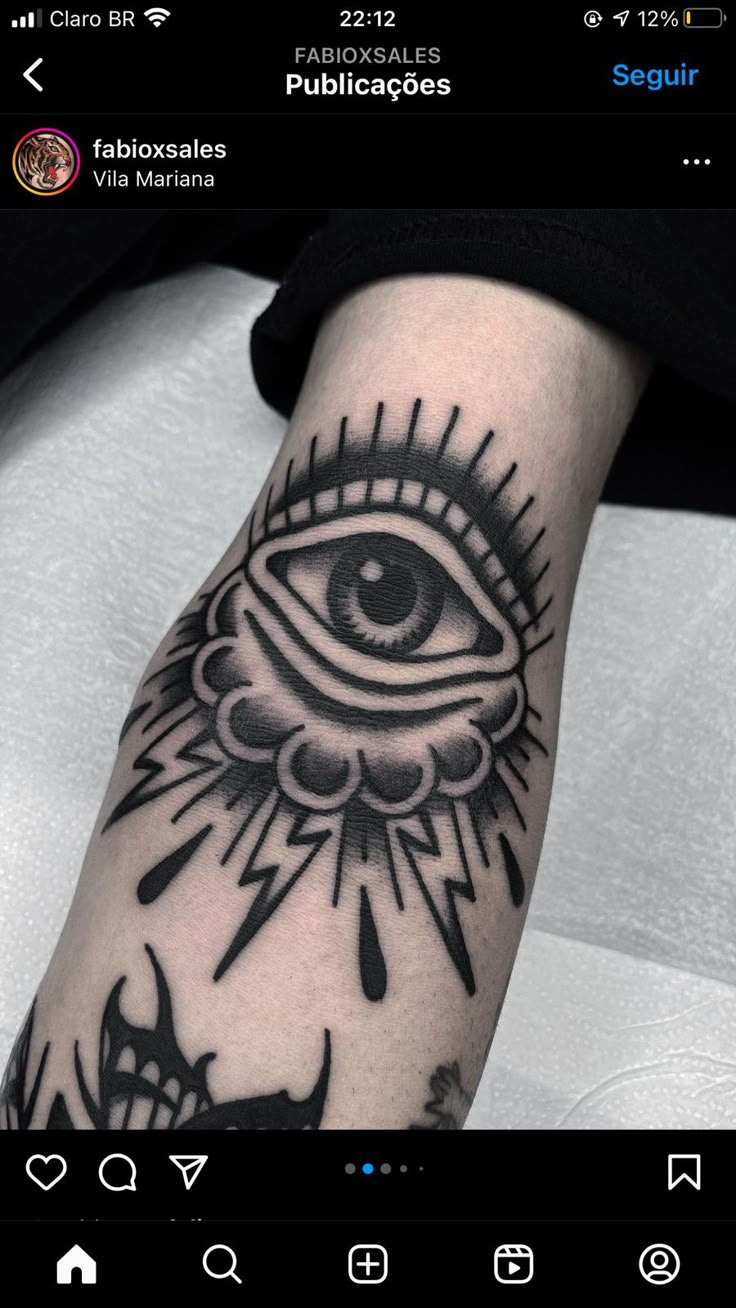 an all seeing eye tattoo on the arm