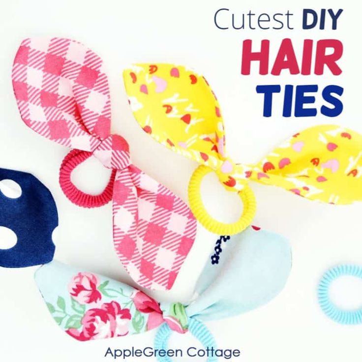 three different types of hair ties on a white background with the words, cutest diy hair ties