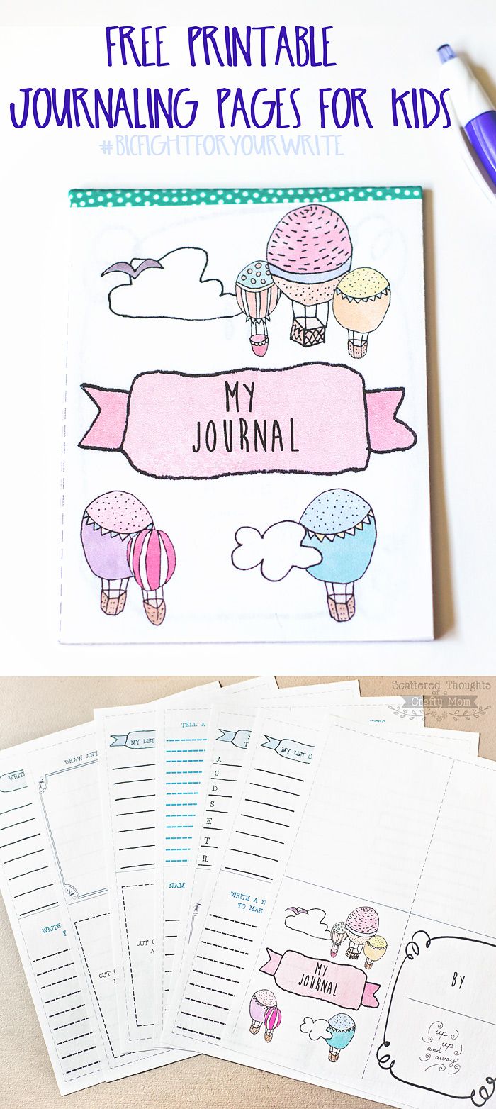 free printable journal pages for kids that are perfect to use with your child's writing