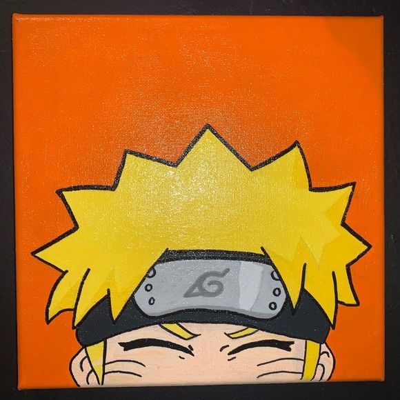 NARUTO Acrylic Painting Naruto Acrylic Painting Easy, Itachi Uchiha Acrylic Painting, Simple Anime Painting Ideas, Anime Small Canvas Painting, Painting Ideas Anime Easy, Easy Paintings For Guys, Easy Anime Painting Ideas On Canvas, Naruto Canvas Painting Easy, Naruto Painting Easy