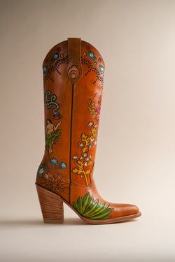 Hand Painted Boots, Painted Boots, Brother Vellies, Bow Mules, The Garden Of Eden, Bike Shoes, Garden Of Eden, Glass Slipper, Cowboy Boot