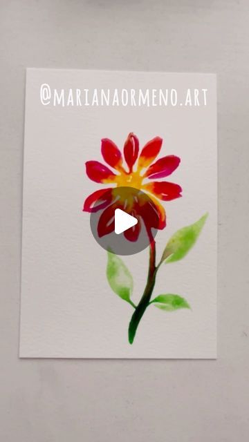 a red flower with green leaves is on a piece of paper that has the words, mardanagramenoo art