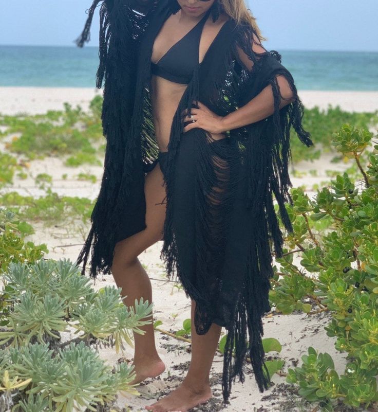 "This kimono tunic boho beach frayed cover up is one size and fits perfect for any type of body. It is front open and it has a very trendy boho and tropical style which make you look so spectacular for your instagram pics. * Use it as you prefer !!... beach or casual uneven kimono open in the front and frayed in sides and back with fringe on the sides. Measures: 86 cm/34\" long both front and back. Material: 100% organic cotton woven into a pedal loom Questions❓just message us, we will be more t Long Beachwear Swimwear As Beach Cover-up, Beachwear Wrap Cover-up For Festival, Bohemian One Size Beach Season Cover-up, Summer Wrap Cover-up Free Size, One Size Summer Beach Cover-up, Beach Season Cover-up Dress With Open Front, Bohemian Tunic Cover-up For Festivals, Flowy Wrap Beach Cover-up, Beachy Wrap Cover-up For Poolside