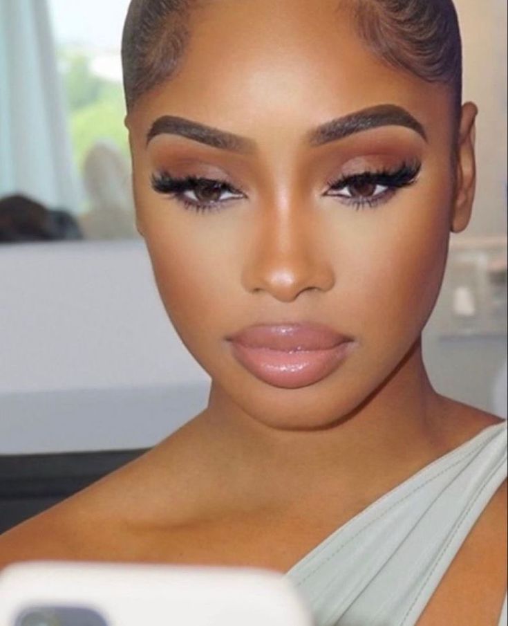 Bridal Makeup Brown Skin, Makeup For Black Dress, Makeup Brown Skin, Makeup Ideas For Black Women, Black Bridal Makeup, Natural Makeup Ideas, Natural Glam Makeup, Glam Wedding Makeup, Makeup For Black Skin