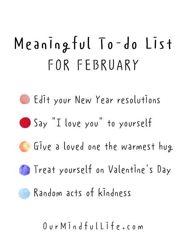 a poster with the words meannful to - do list for february