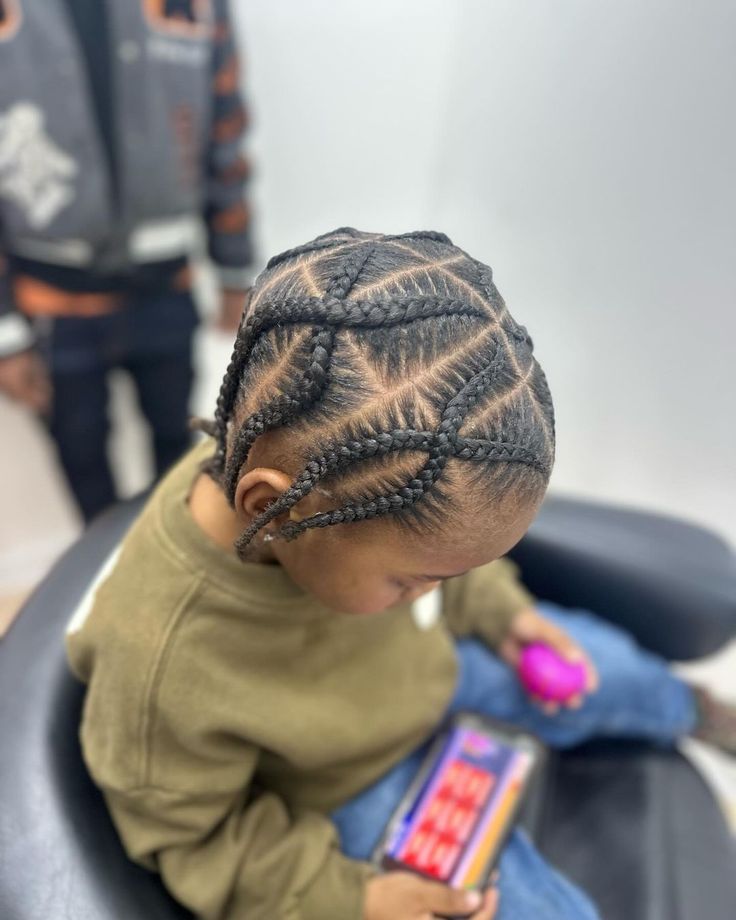 Monaca Rush | Little Boy Feeders ❗️ Pop Smoke CrissCross style! #stylesbymonaca #stitchbraids #kidsstyles #atlantastylist #atlquickweaves… | Instagram Simple Men Hairstyle, Pop Smock Braids Boys, Quick Boy Braid Hairstyles, Baby Boy Braids Toddler Hair Black, Braids On Toddler Boys, Mixed Toddler Hairstyles Boy, Braids On Little Boys, Braided Boys Hairstyles Kid Hair, Braids For Lil Boys