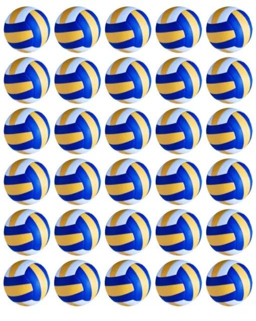 volleyball balls with the colors of the flag of ukraine and gold on white background photo