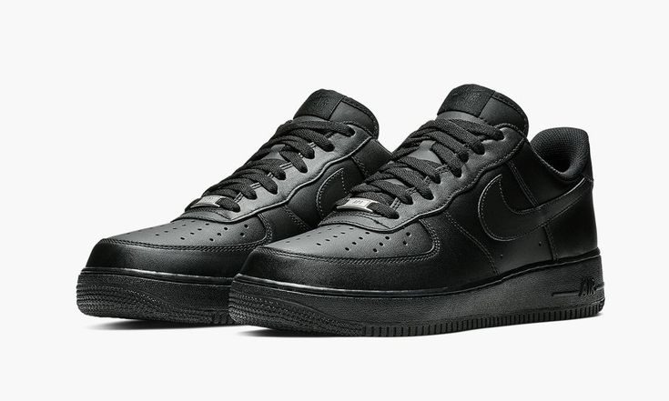 The Nike Air Force 1 Low “Triple Black” sports a monochromatic all-black look for unlimited versatility.  First released in 1982, the Air Force 1 has transcended its performance origins to become simply one of Nike’s premier lifestyle shoes, adored by opposing style disciples for its history, sleek silhouette, and comfort.  Black leather appears on the perforated toe, mid-panel, and heel.  Branding appears in the form of a tonal Swooshes on each side, “Nike Air” embroidery on the heel, and a bla Classic Custom Sneakers With Embossed Logo For Sports, Classic Nike Air Force 1 With Rubber Sole, Modern Black Custom Sneakers With Embossed Logo, Nike Air Force 1 With Rubber Sole For Streetwear, Classic Nike Air Force 1 Leather With Rubber Sole, Nike Air Force 1 Urban Streetwear With Rubber Sole, Nike Air Force 1 Urban Style For Streetwear, Nike Air Force 1 Sporty Streetwear Shoes, Classic Leather Nike Air Force 1 With Rubber Sole