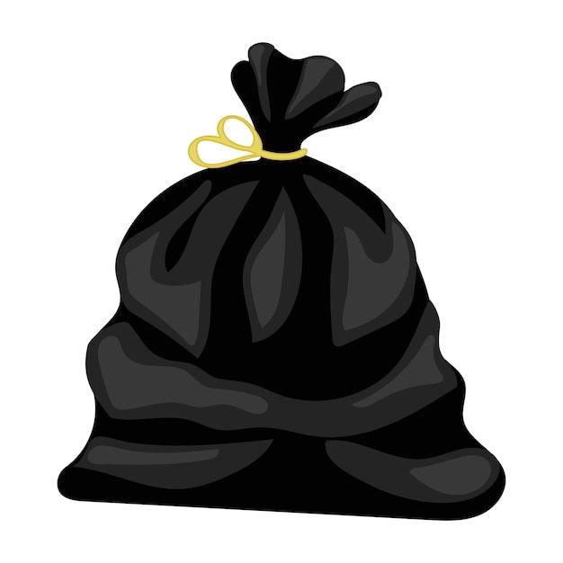 a black bag with a gold ribbon on the top is sitting in front of a white background