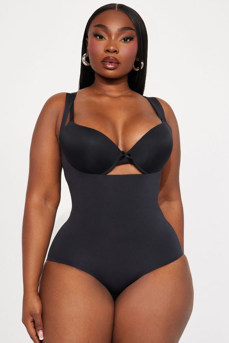 Available In Black And Nude. Medium Support - Mid level compression & support Shapewear Bodysuit Open Cup, Wear Your Own Bra! Light Smoothing Compression Snap Bottom Closure Stretch Moderate Back Coverage Final Sale 80% Polyamide 20% Spandex Imported | Feeling Good Smoothing Shapewear Bodysuit in Black size Small by Fashion Nova Black Shapewear Bodysuit With Built-in Bra, Smoothing Shapewear, Black Seamless No-show Shapewear, Black High-stretch Seamless Shapewear, Black Micro-elastic Seamless Shapewear, Black Micro-elastic Shapewear Bodysuit, Shapewear Bodysuit, Feeling Good, Lingerie Sleepwear