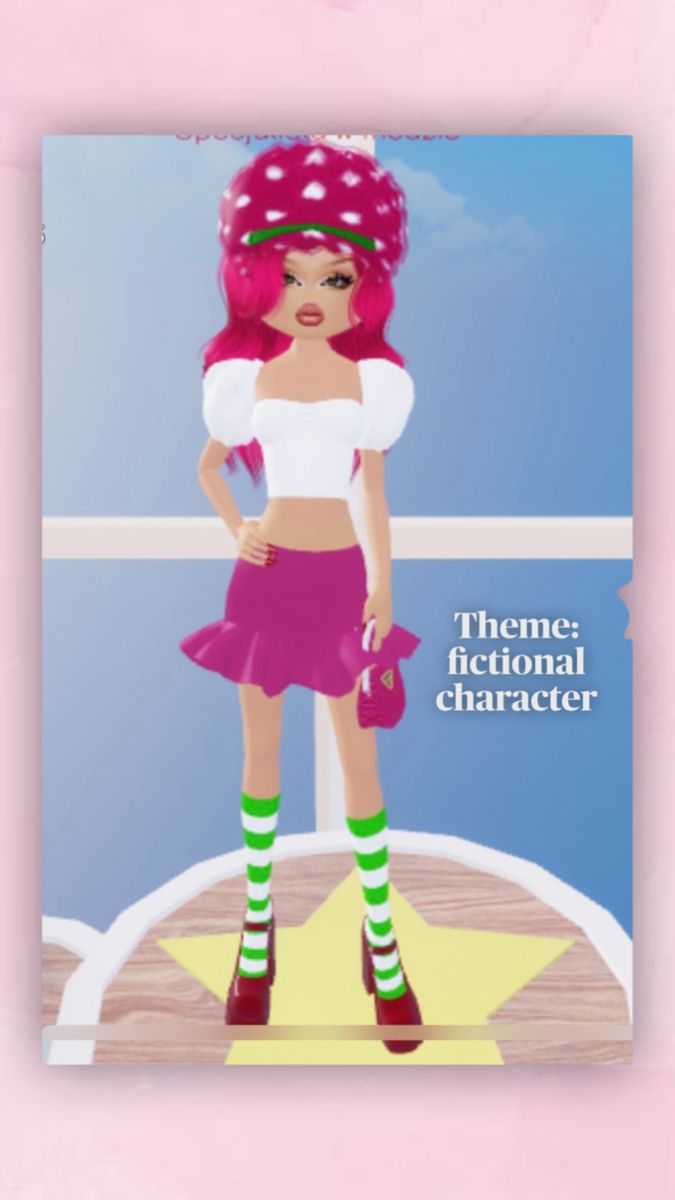 a girl with pink hair and green striped socks