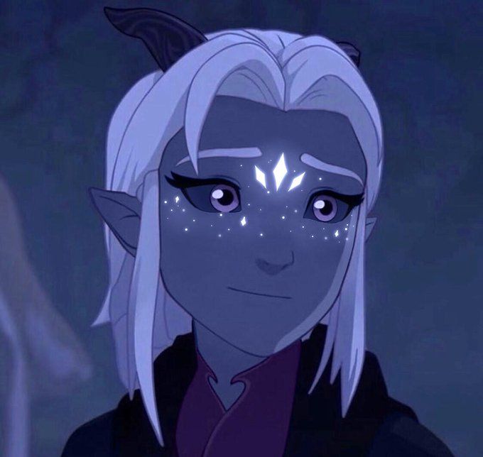 an animated character with white hair and blue eyes