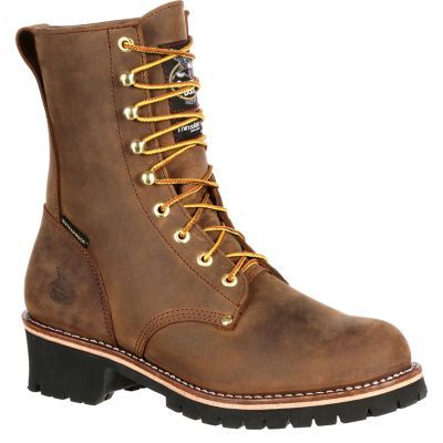 Georgia Boot Men's 8 in. Brown Steel Waterproof Thinsulate Logger Boots, GB00065 Falling Objects, Logger Boots, Georgia Boots, Womens Work Boots, Steel Toe Work Boots, Steel Toe Boots, Closed Toe Shoes, Work Boot, Round Toe Heels