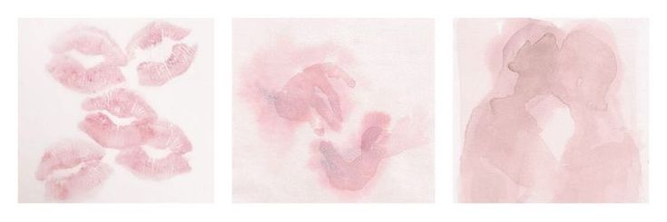 three different types of pink paint on white paper