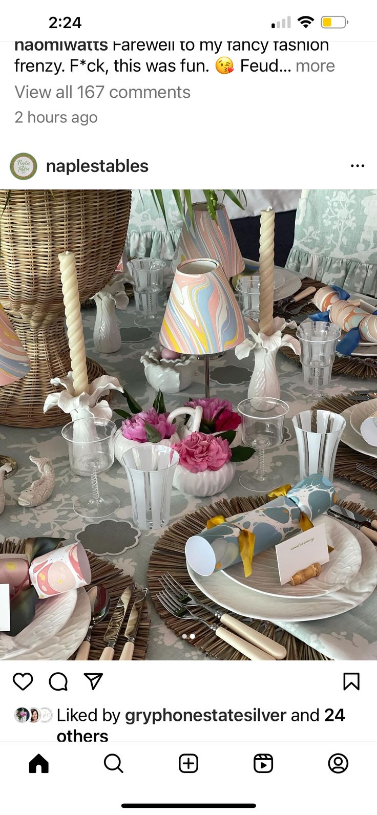 an image of a table setting with flowers and place settings on the top right side